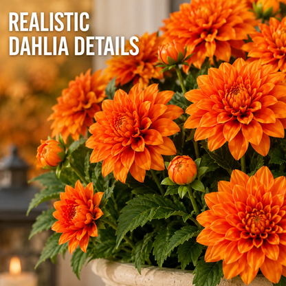 🍂 Last Day 70% OFF — Vibrant Faux Dahlia Fall Porch Planter Filler