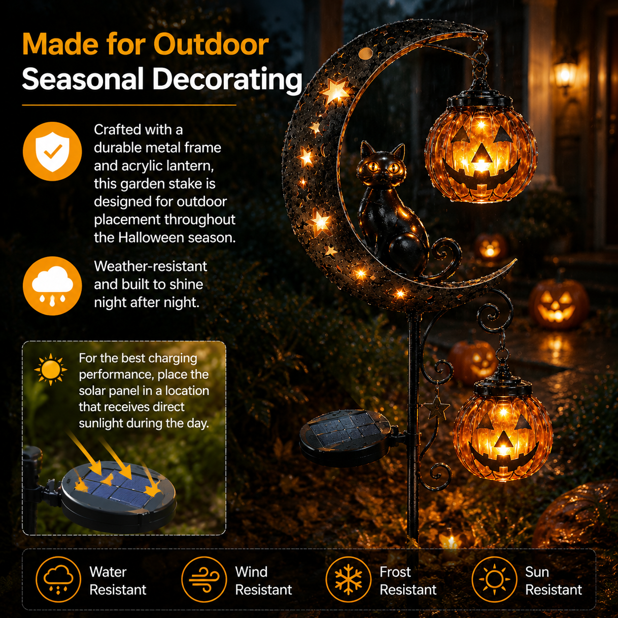 🎃Pumpkin Moon Garden Stake Light for a Magical Halloween Yard