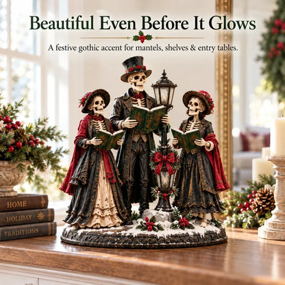 🎄💀 Midnight Carol Gothic Christmas Figurines – 5 Lighted Spooky Holiday Display Styles 👻🕯️