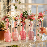 Flamingo Garden Party Vase Collection – Complete 5-Piece Set