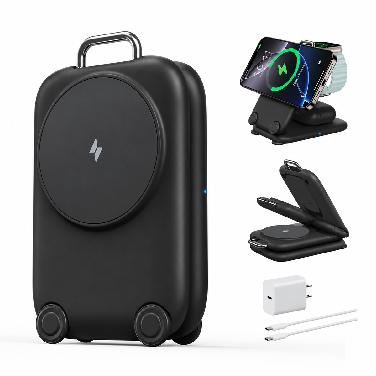 🔥Hot Sale Deals-3-in-1 Foldable Magnetic Wireless Charger Stand