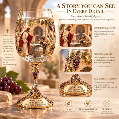 Miracle at Cana Decorative Glass – Water & Wine Designs – view 3