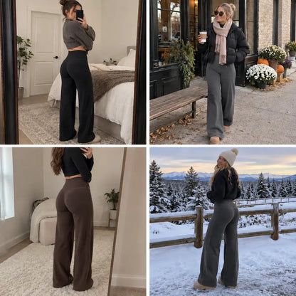 Women's High-Waisted Fleece-Lined Wide-Leg Pants – product view 9