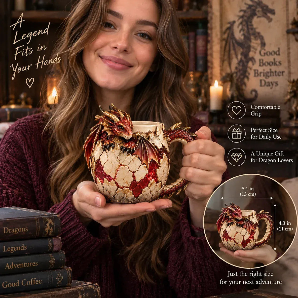 Sculpted Dragon Mug Collection – 6 Fantasy Realm Designs