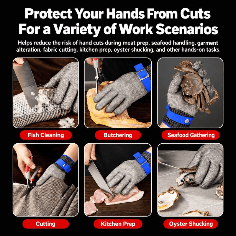Stainless Steel Wire Cut-Resistant Glove with Comfort Liner