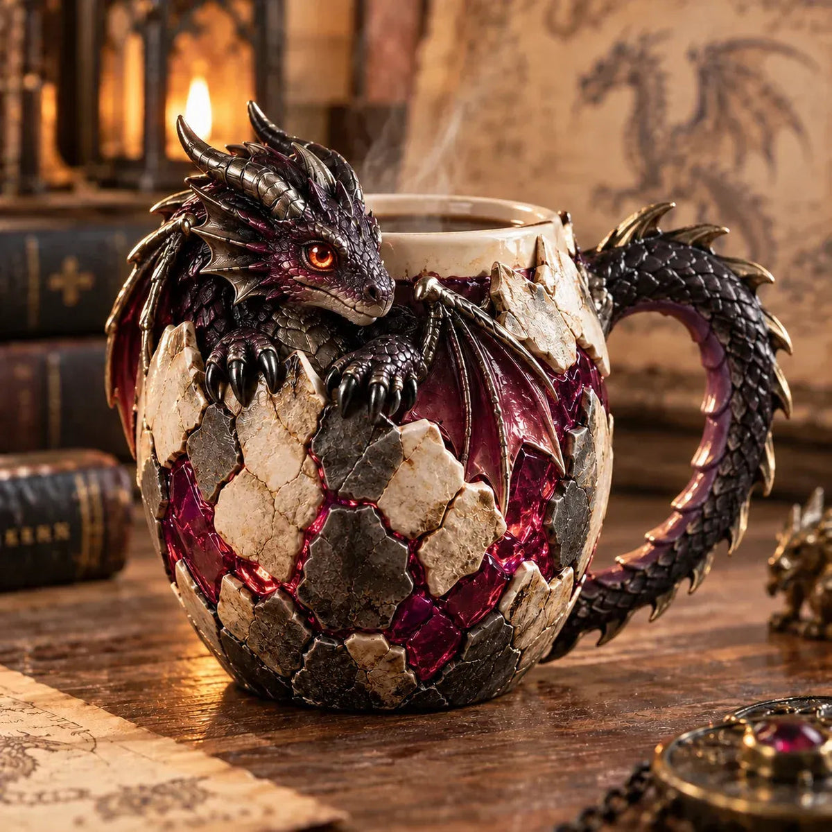 Sculpted Dragon Mug Collection – 6 Fantasy Realm Designs
