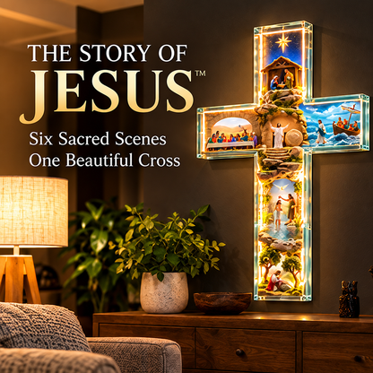 ✨ Last Day – 49% OFF!✝️The Story of Jesus in 6 Scenes Cross Lamp 1