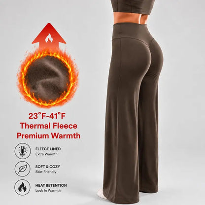 Women's High-Waisted Fleece-Lined Wide-Leg Pants – product view 5