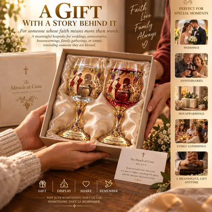 Miracle at Cana Decorative Glass – Water & Wine Designs – view 5