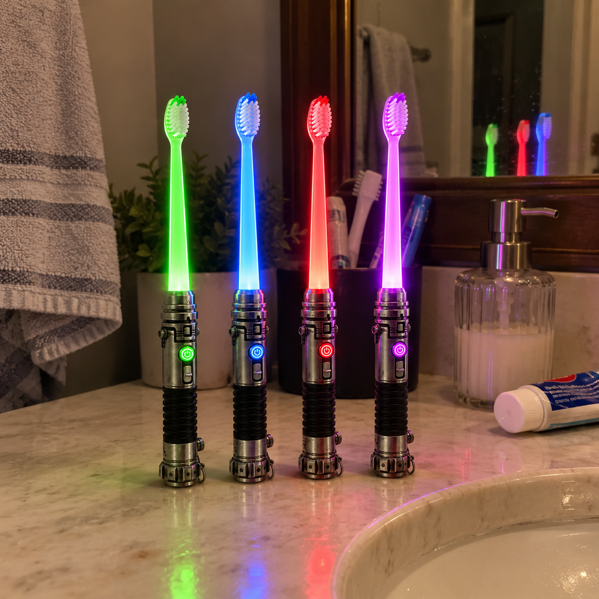Galactic Glow Toothbrush – LED Light-Up Manual Toothbrush – view 4