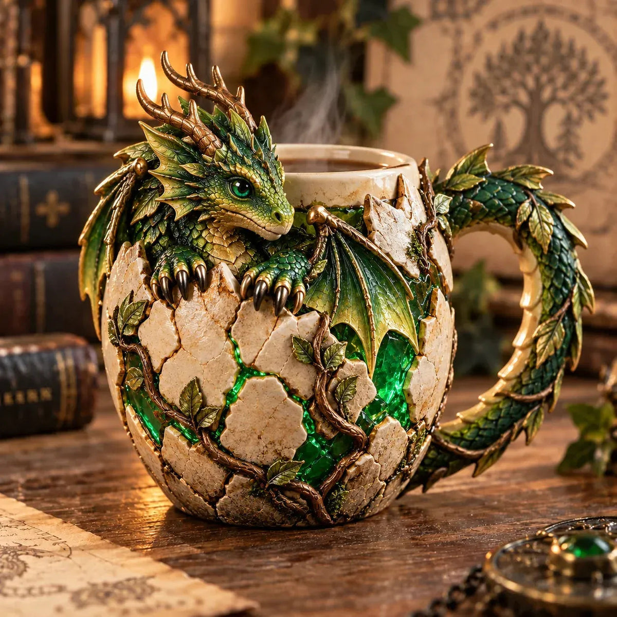 Sculpted Dragon Mug Collection – 6 Fantasy Realm Designs