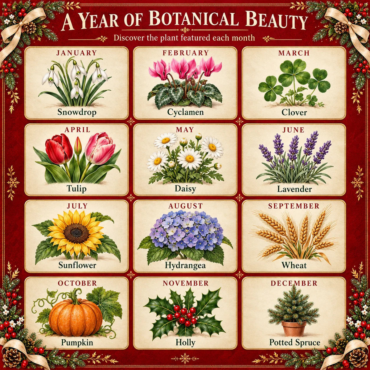 Christmas Plantable Seed Calendar 2027 – 12 Monthly Cards – view 3