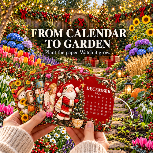 Christmas Plantable Seed Calendar 2027 – 12 Monthly Cards – view 1