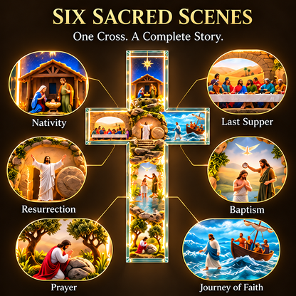 ✨ Last Day – 49% OFF!✝️The Story of Jesus in 6 Scenes Cross Lamp 2