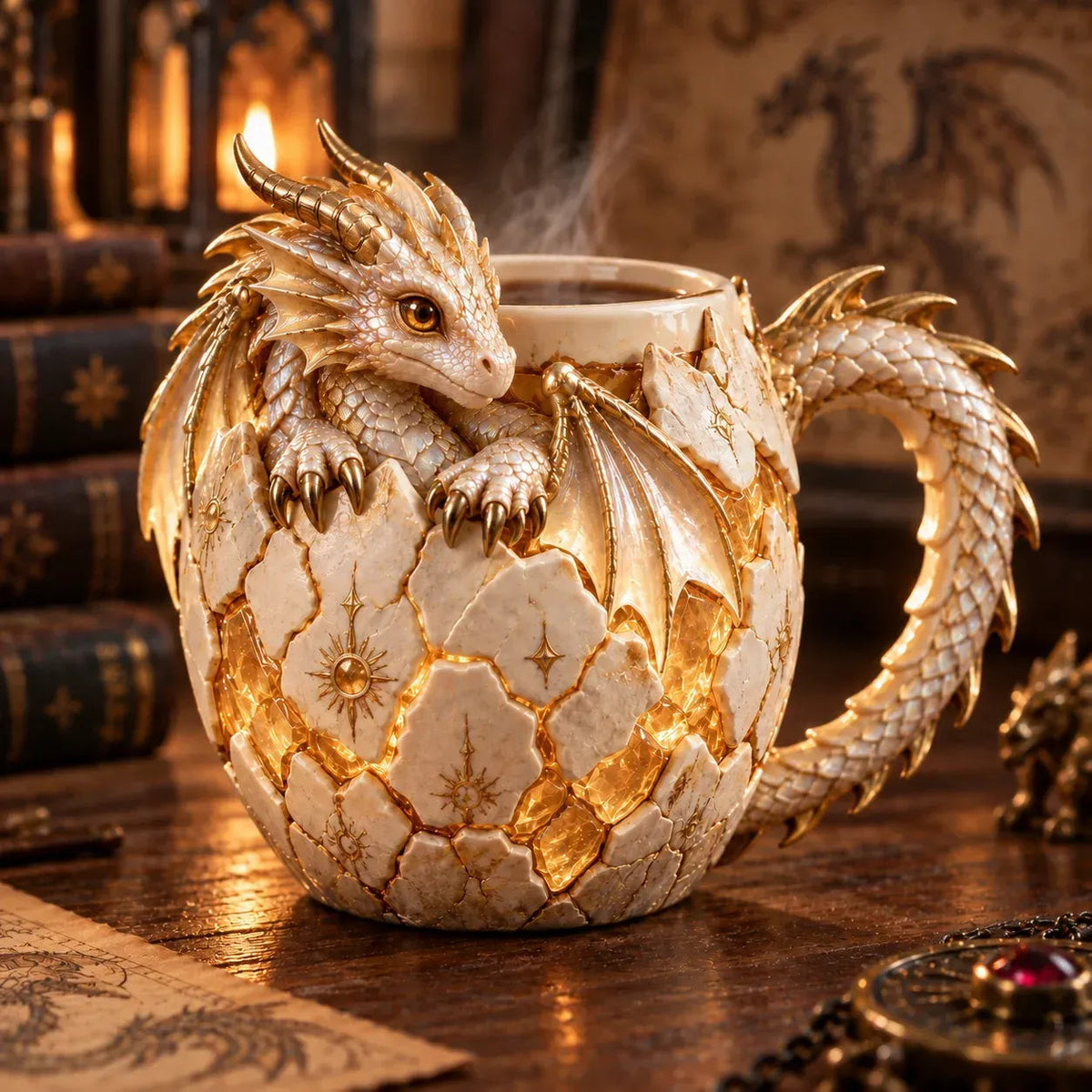 Sculpted Dragon Mug Collection – 6 Fantasy Realm Designs