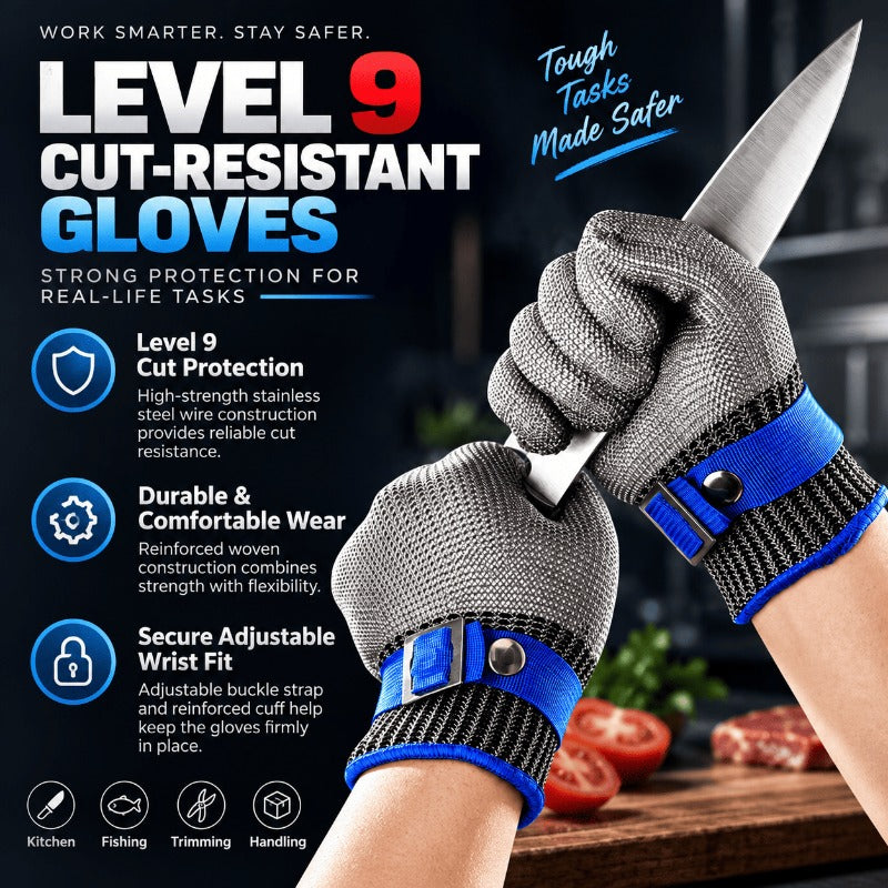 Stainless Steel Wire Cut-Resistant Glove with Comfort Liner