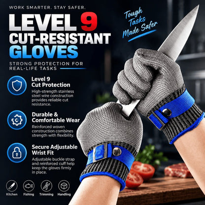 Stainless Steel Wire Cut-Resistant Glove with Comfort Liner