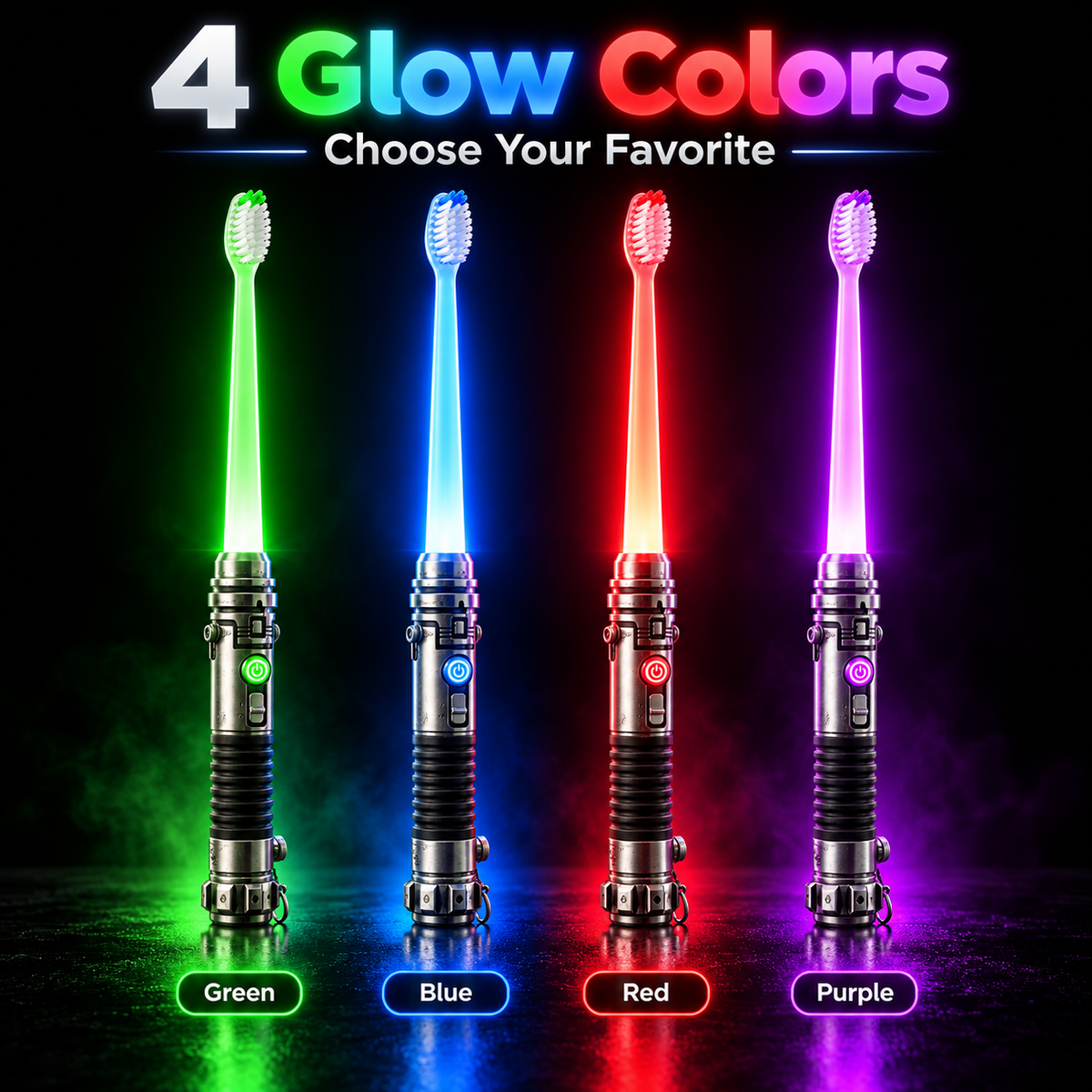 Galactic Glow Toothbrush – LED Light-Up Manual Toothbrush – view 1