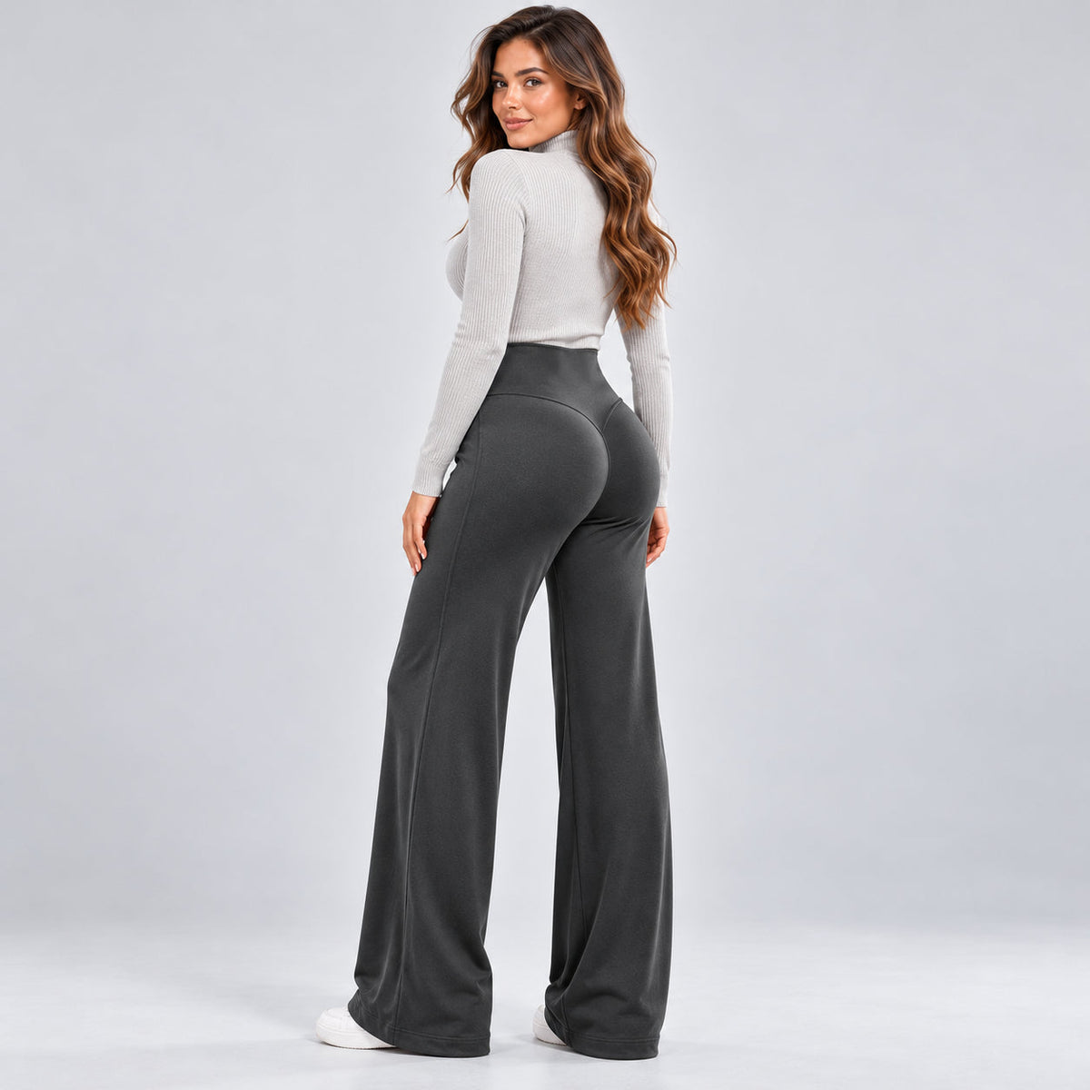 Women's High-Waisted Fleece-Lined Wide-Leg Pants – product view 14