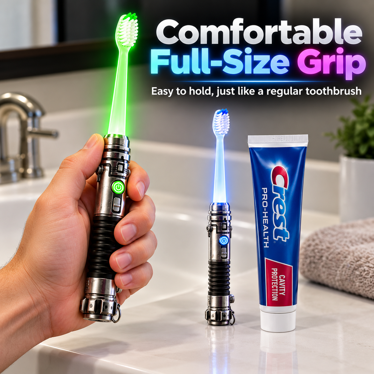 Galactic Glow Toothbrush – LED Light-Up Manual Toothbrush – view 8