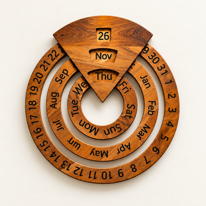 Vintage Wooden Perpetual Calendar – Timeless Desk Decor