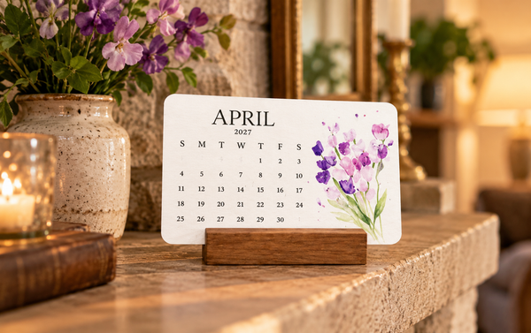 Calendar styling on a mantel