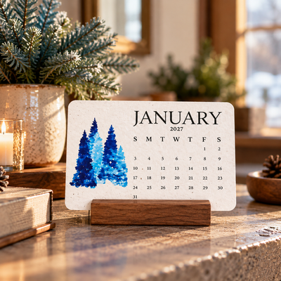 January calendar on a warm windowsill