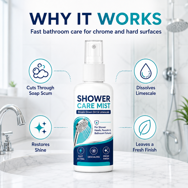 Compact 50ml shower limescale remover spray