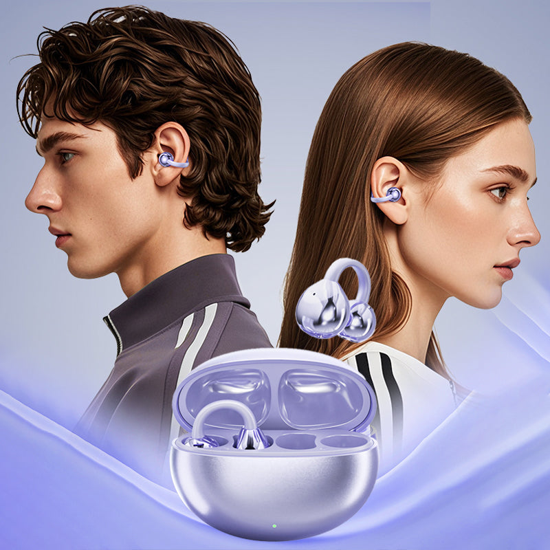 🎧 Bluetooth 5.4 Clip-On Open Ear Earbuds with Noise Cancelling – AI Noise Cancelling 🎶
