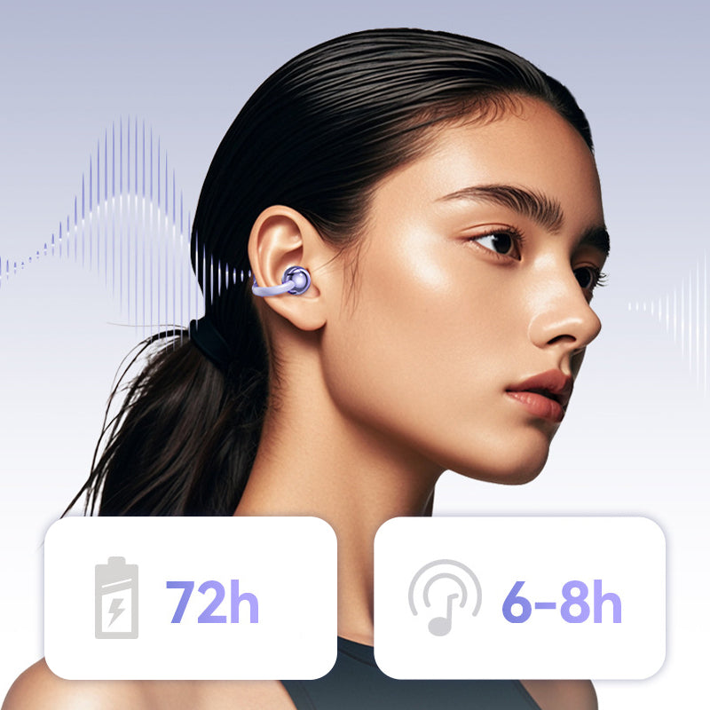 🎧 Bluetooth 5.4 Clip-On Open Ear Earbuds with Noise Cancelling – AI Noise Cancelling 🎶