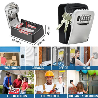 Wall Mount Key Lock Box - 4 Digit Combination Lockbox for Keys Safe Security🔑