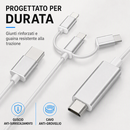 Cavo 3 in 1 da Telefono a HDMI