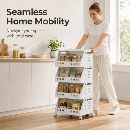 🛒 LIMITED‑TIME 50% OFF! ✨ Multi‑Tier Foldable Storage Cart – Mobile, Compact, Multi‑Room 📦