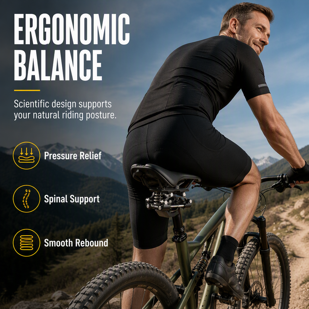 Bicycle Saddle Shock Absorber Bike Seat Suspension Device for Mountain Bikes Shock Absorbing and Anti-Bump for Comfortable Riding