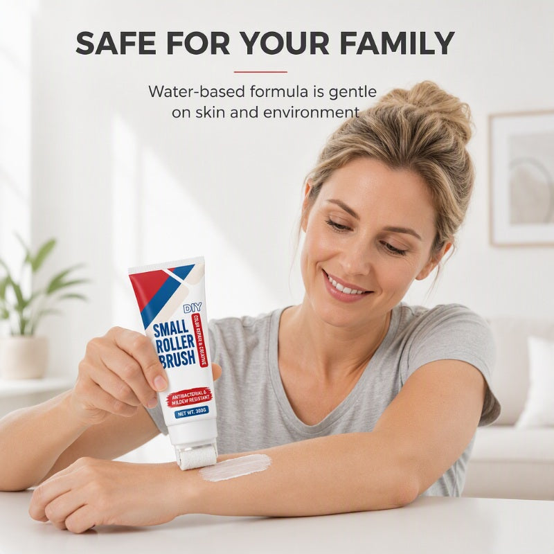 🔥PROMO 50%! Waterproof wall repair paste 🧱 With built-in roller, easy repair without extra tools ✨🖌️