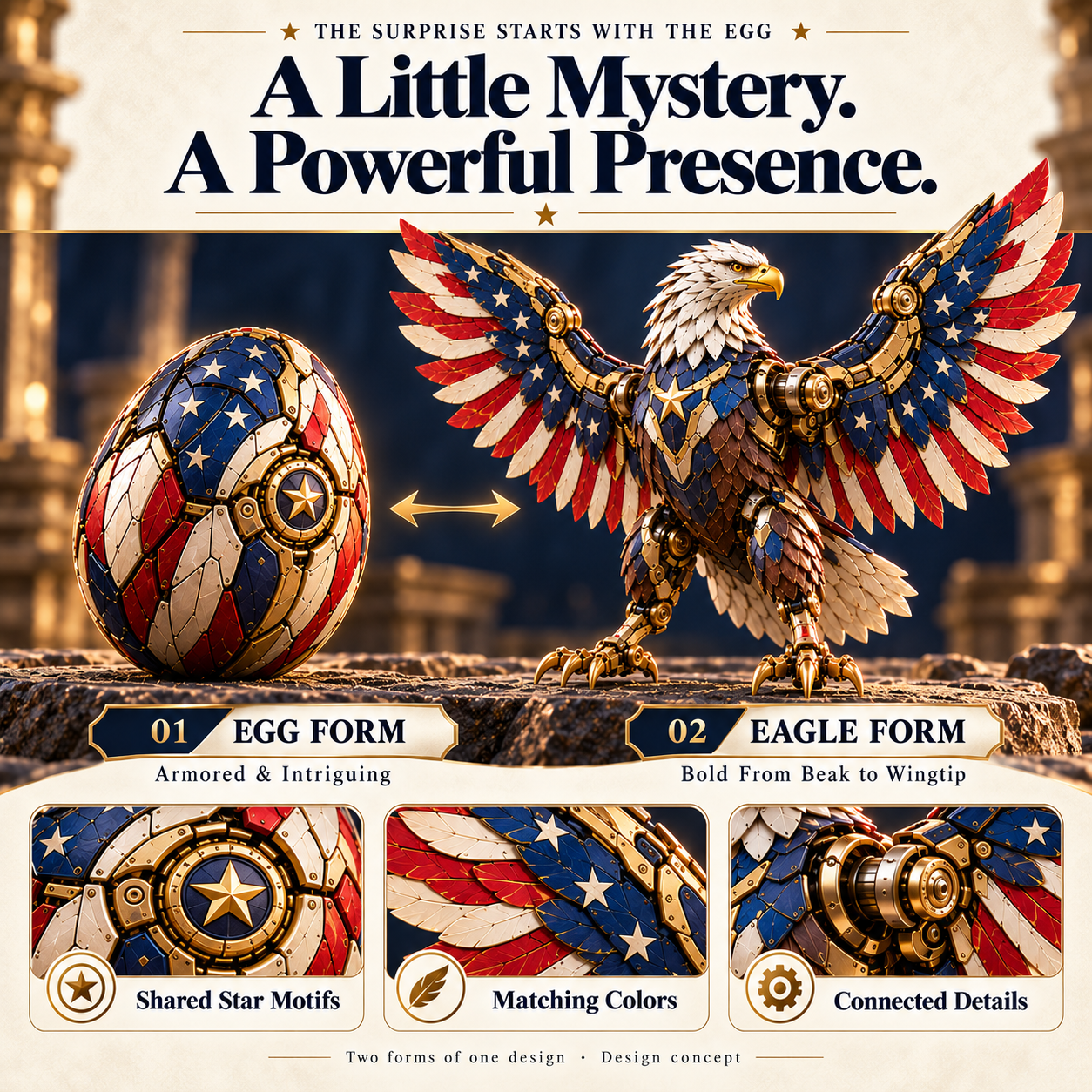 Stars & Stripes Eagle Transforming Egg