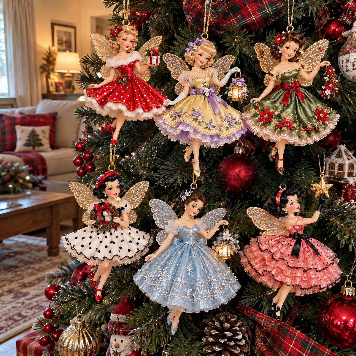 Vintage fairy Christmas ornaments
