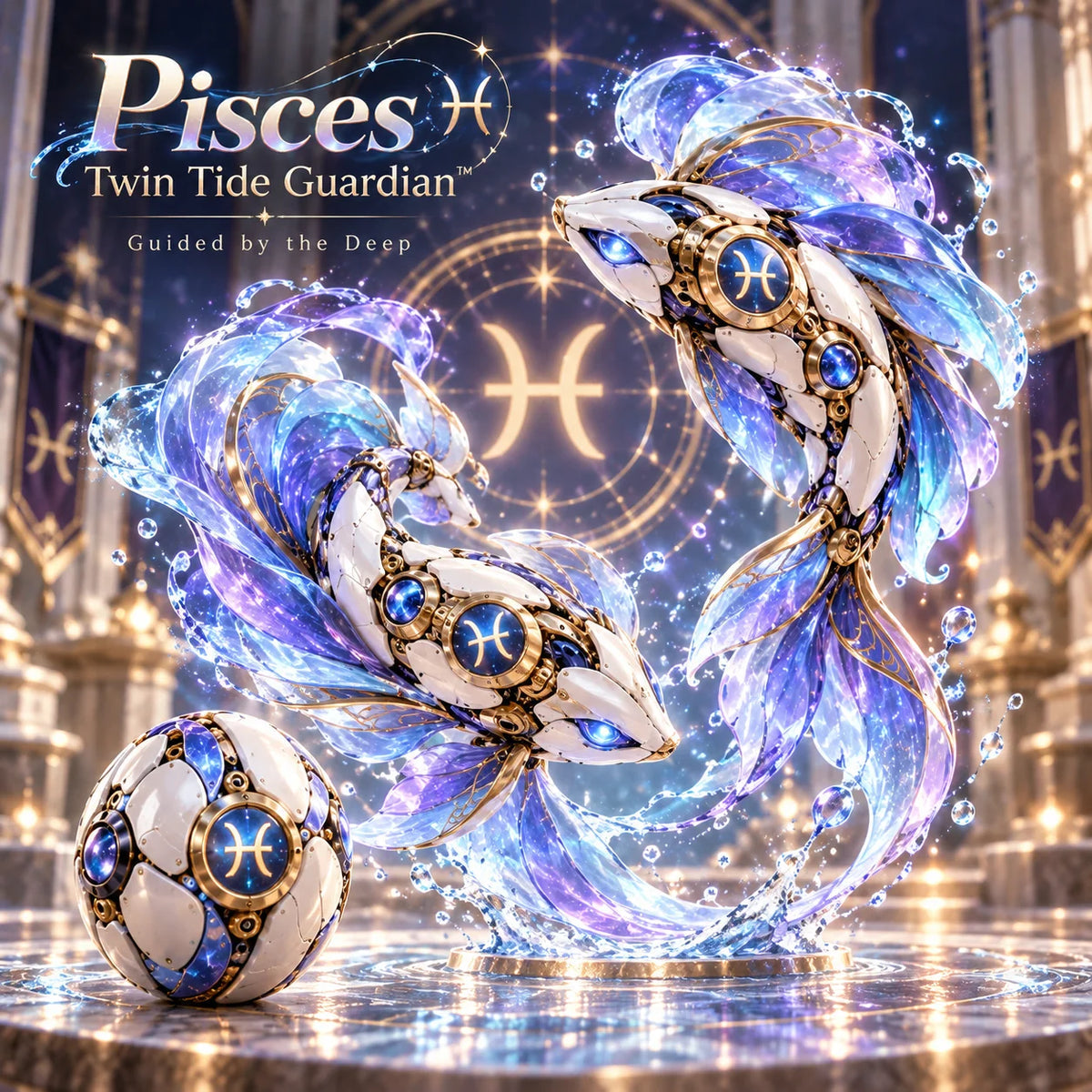 Pisces twin fish guardians with matching egg
