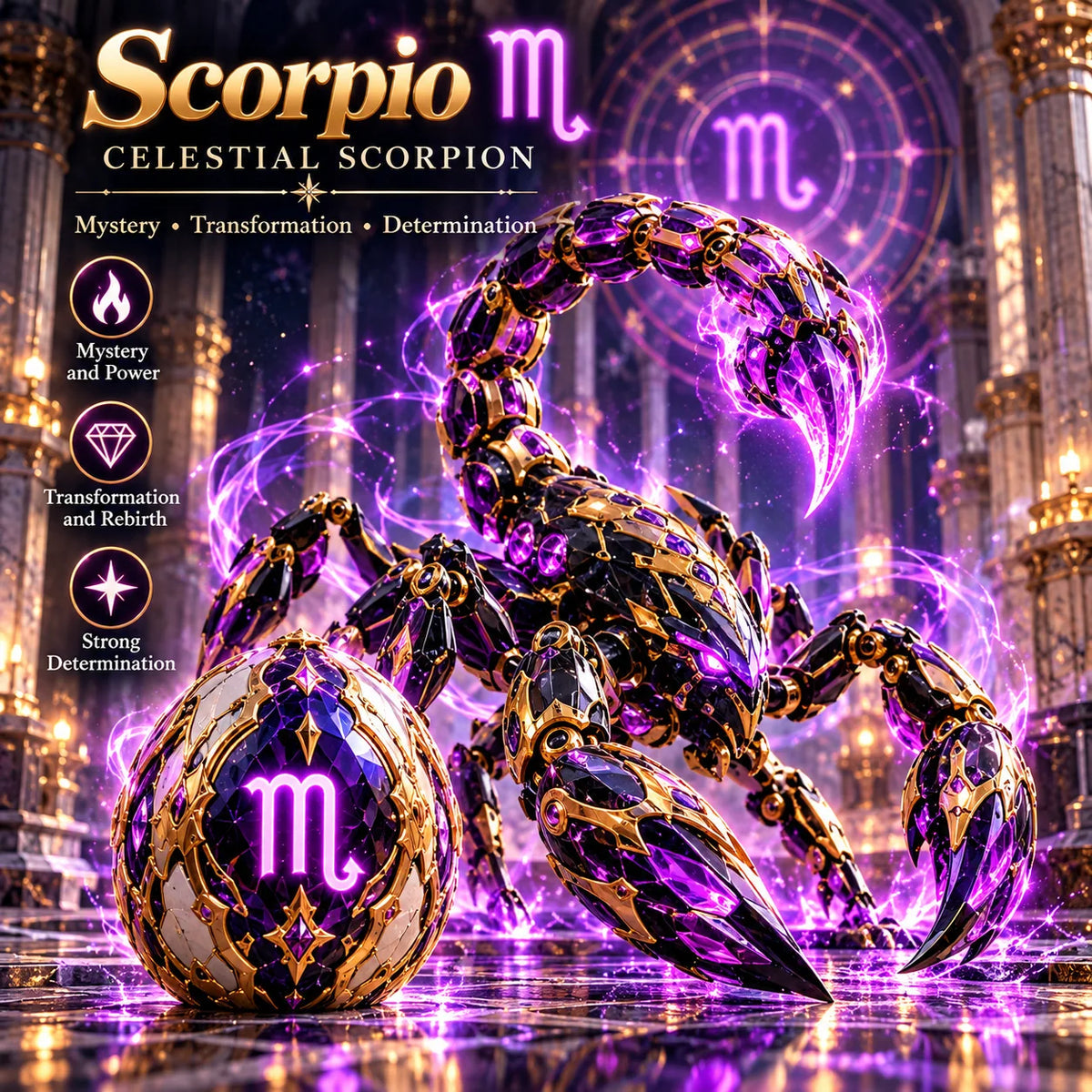 Scorpio purple mechanical guardian and egg