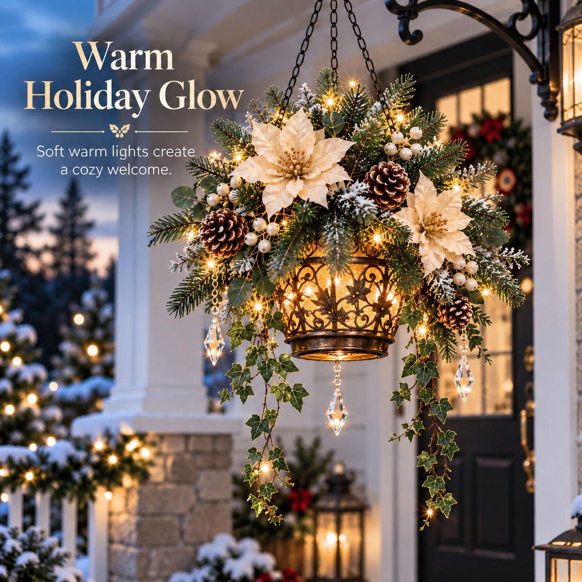Warm Holiday Glow Christmas hanging decor